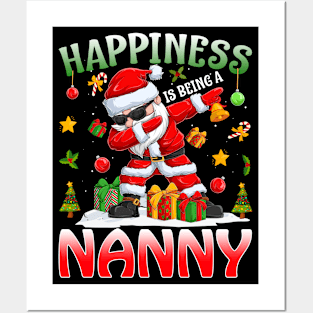 Happiness Is Being A Nanny Santa Christmas Posters and Art